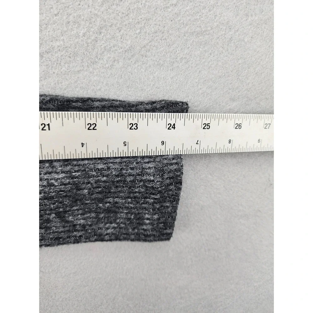 Maison Jules‎ Gray Ribbed Funnel Neck Snap Button Sweater Women Med Long Sleeve